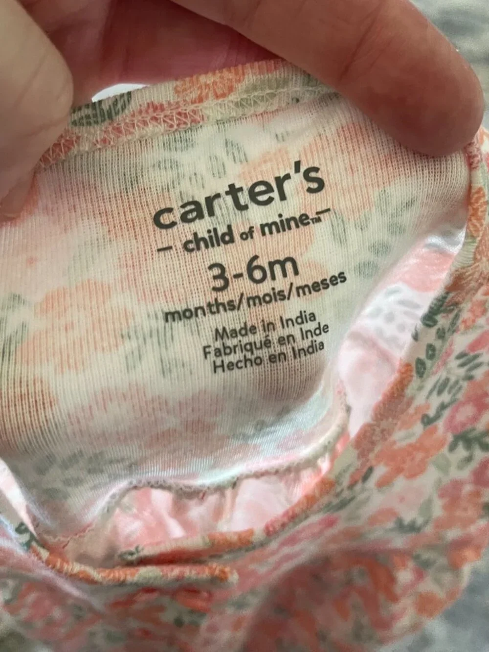 Carter's Lot of 2 Rompers Baby Girl 3-6 Months Oranges Floral NEW